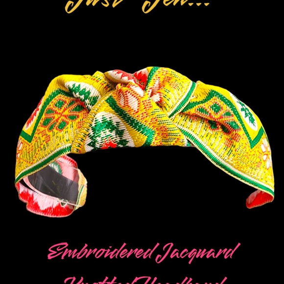 - Bohemian Colorful Knotted Embroidered Jacquard Headband - Picture 2 of 12